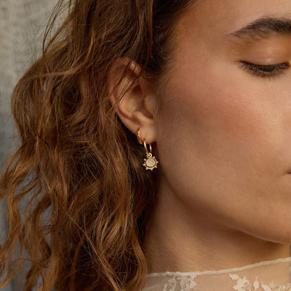 Healing Stone Charm Earrings 18ct Gold Plate