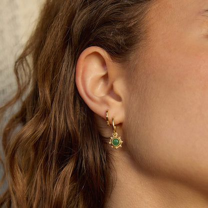 Healing Stone Charm Earrings 18ct Gold Plate