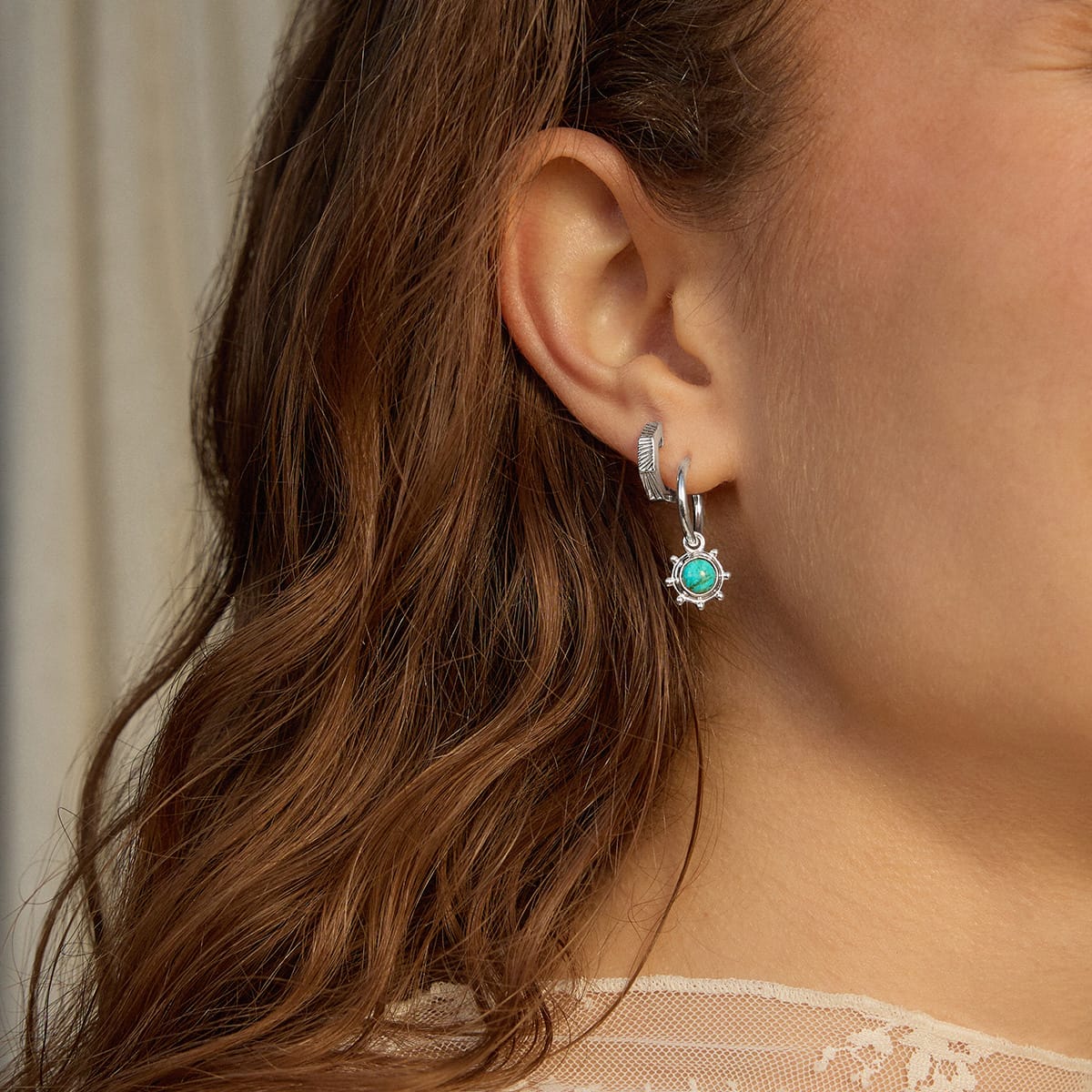 Healing Stone Charm Earrings Sterling Silver