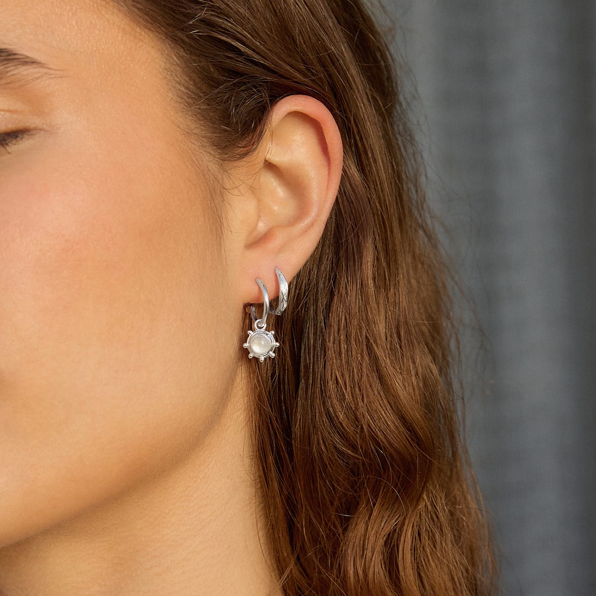 Healing Stone Charm Earrings Sterling Silver