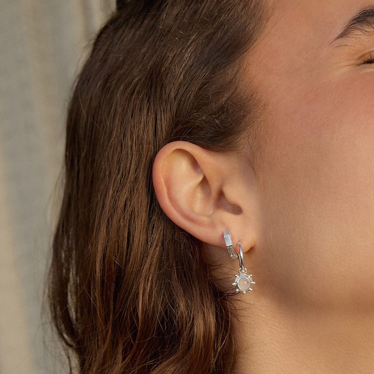 Healing Stone Charm Earrings Sterling Silver