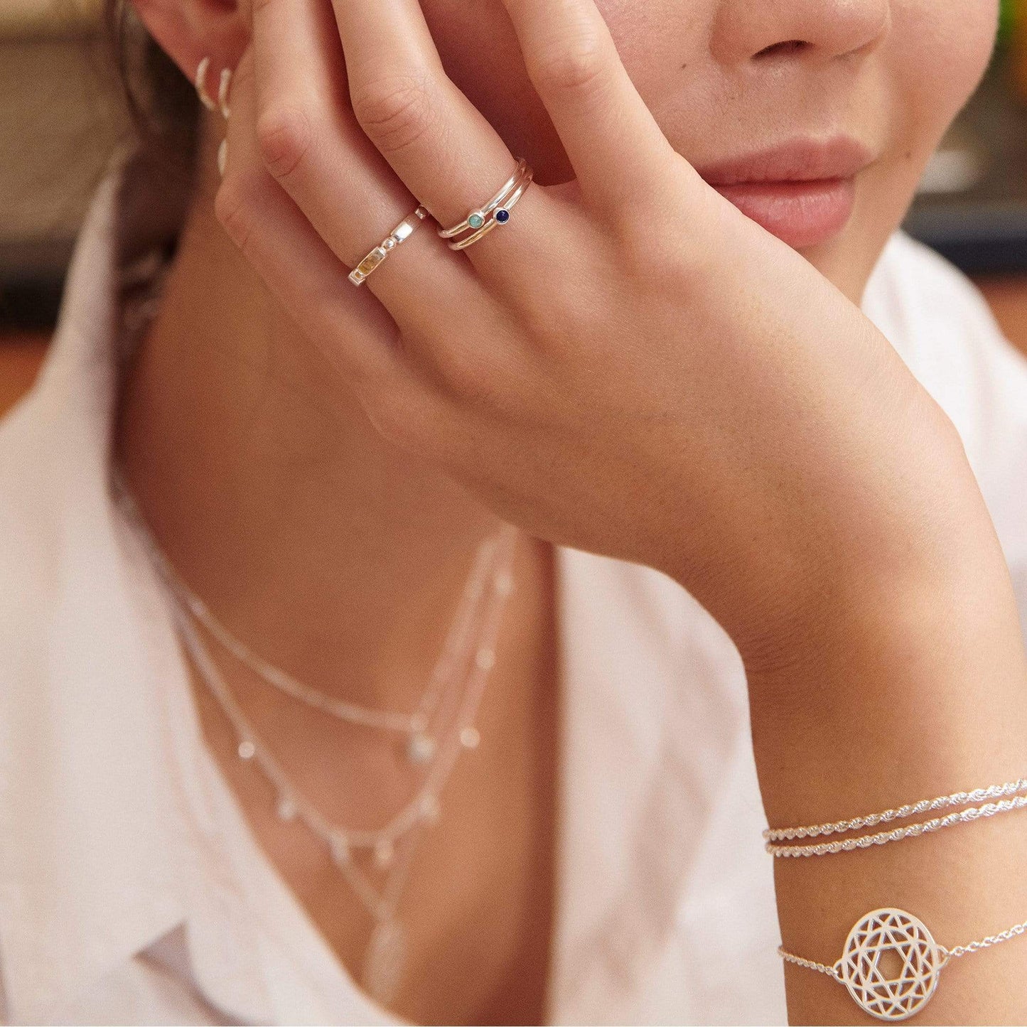 Heart Chakra Chain Bracelet Sterling Silver