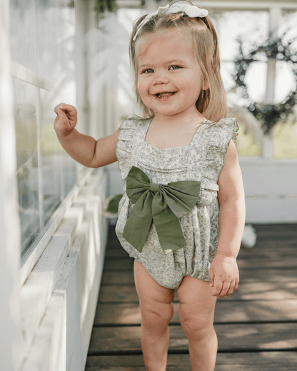 Indie Bow Front Bubble Romper - Bleu de Provence