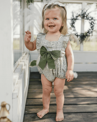 Indie Bow Front Bubble Romper - Bleu de Provence