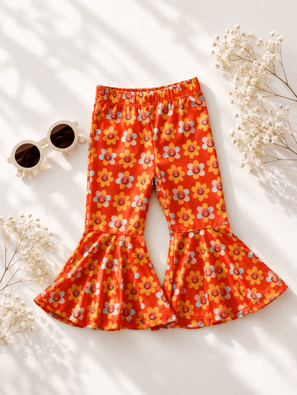 Keely Exaggerated Bell Bottoms - Flower Power
