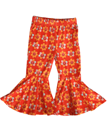 Keely Exaggerated Bell Bottoms - Flower Power