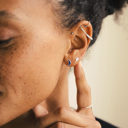Lightning Stud Earrings Sterling Silver