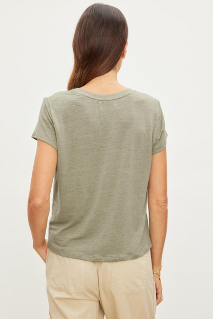 CASEY LINEN KNIT CREW NECK TEE