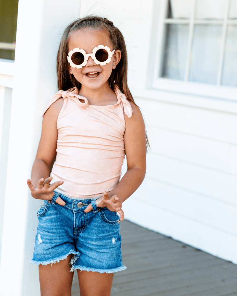 Madden Tie Shoulder Tank Top & Leotard - Ditsy Dune