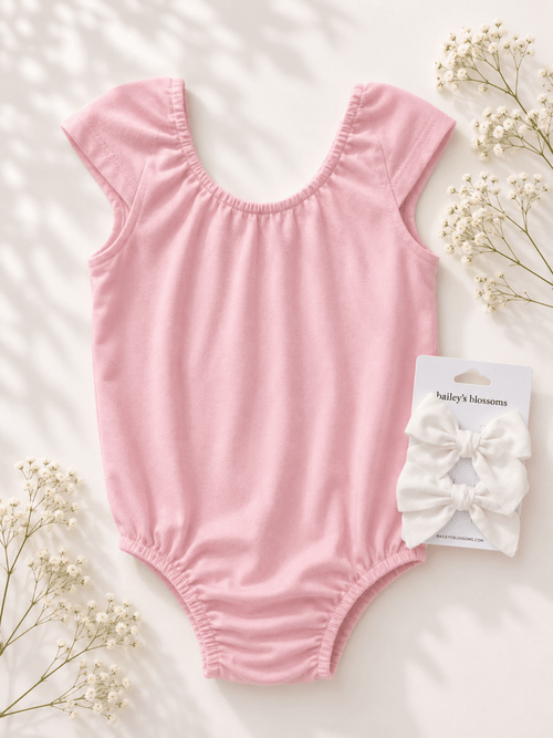 Maggie Cap Sleeve Leotard - Pink Petal