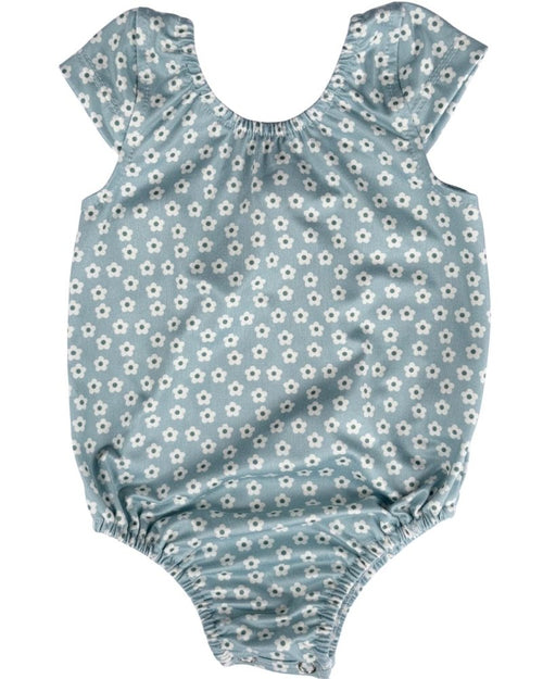 Maggie Cap Sleeve Leotard - Sky Petals