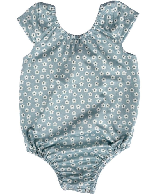 Maggie Cap Sleeve Leotard - Sky Petals