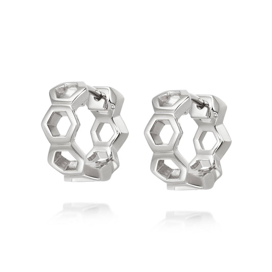 Malala Huggie Hoop Earrings Sterling Silver