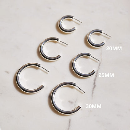 Maxi Bold Hoop Earrings Sterling Silver