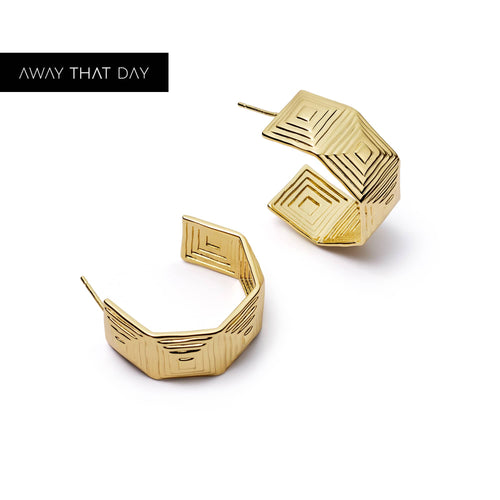 Maxi Strata Hoop Earrings 18ct Gold Plate