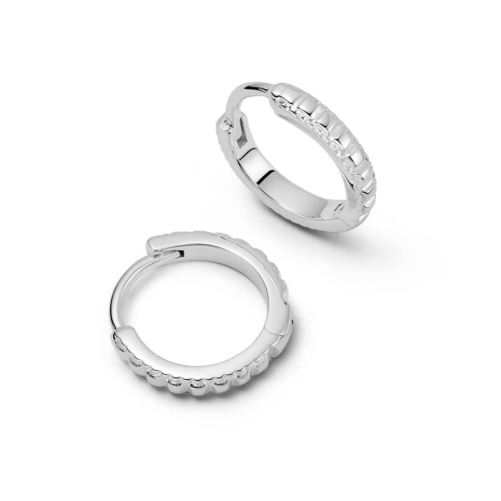 Polly Ridge Huggie Hoop Earrings Sterling Silver