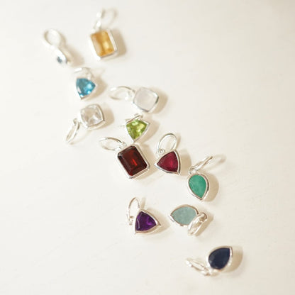 Moonstone June Birthstone Charm Pendant Sterling Silver