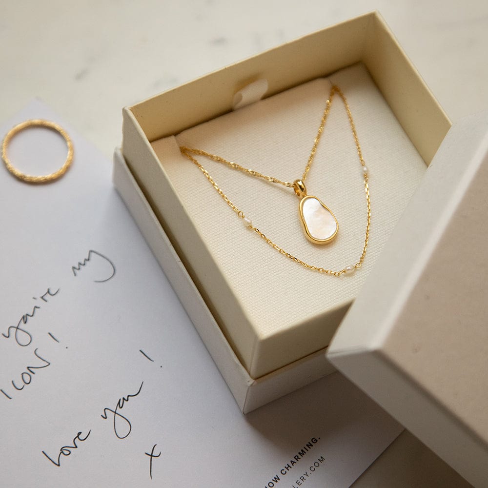 Mother of Pearl Layering Set 18ct Gold Plate
