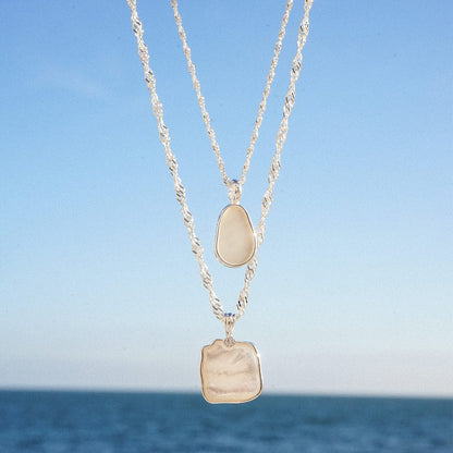 Mother Of Pearl Necklace Sterling Silver