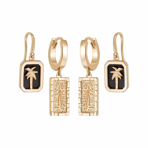 Palm Drop Earring Layering Set