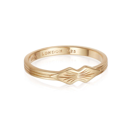 Engraved Palm Band Ring 18ct Gold Plate