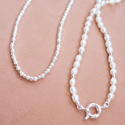 Pearl And Bead Necklace Sterling Silver