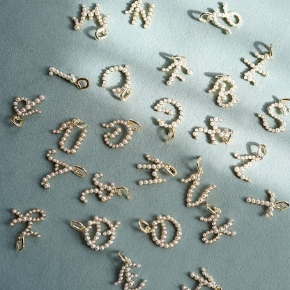 Pearl Initial Charm Necklace 18ct Gold Plate