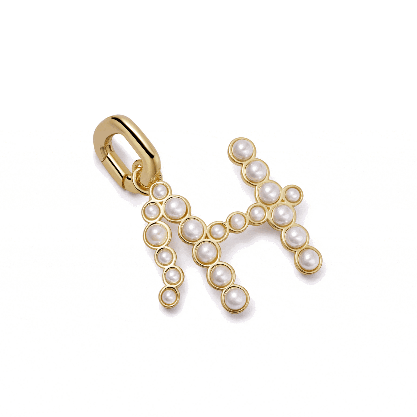 Pearl Initial Charm Pendant 18ct Gold Plate