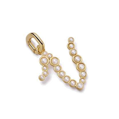 Pearl Initial Charm Pendant 18ct Gold Plate