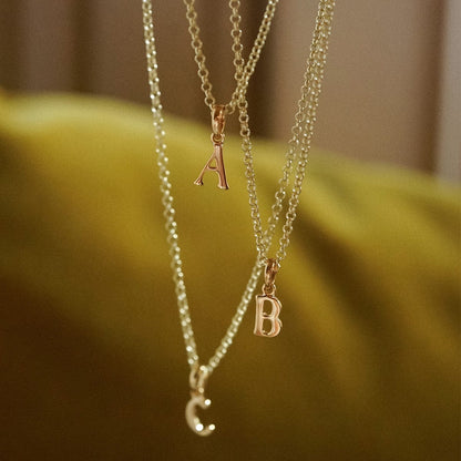 Personalised Initial Charm Pendant 18ct Gold Plate