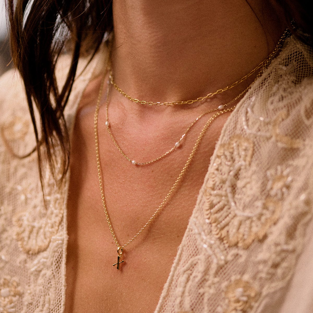 Personalised Initial Charm Pendant 18ct Gold Plate