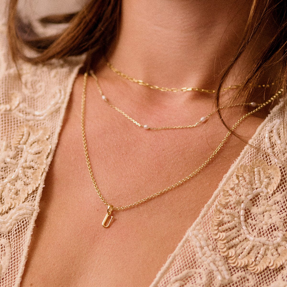 Personalised Initial Charm Pendant 18ct Gold Plate