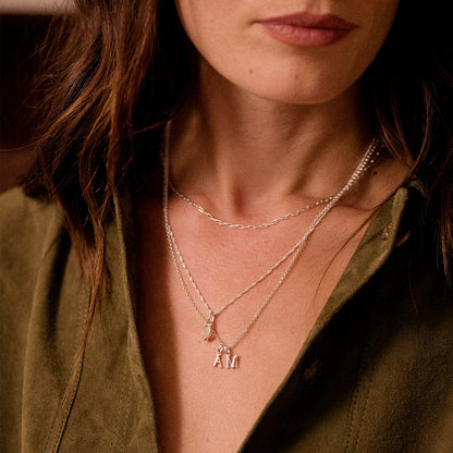 Personalised Initial Charm Pendant Sterling Silver