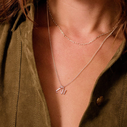 Personalised Initial Charm Pendant Sterling Silver
