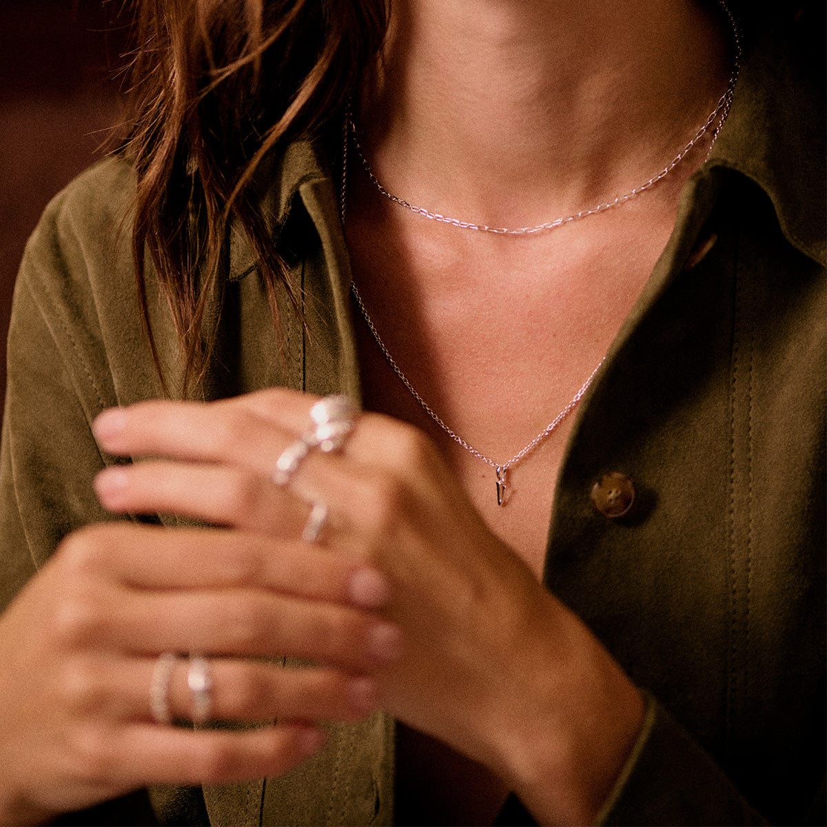 Personalised Initial Charm Pendant Sterling Silver