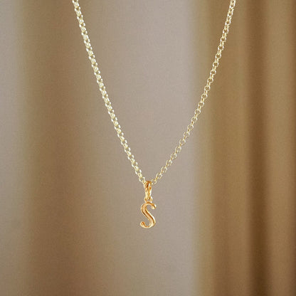Personalised Initial Pendant Necklace 18ct Gold Plate