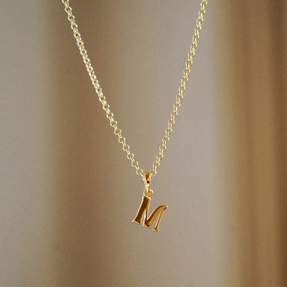 Personalised Initial Pendant Necklace 18ct Gold Plate