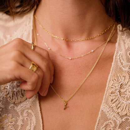 Personalised Initial Pendant Necklace 18ct Gold Plate