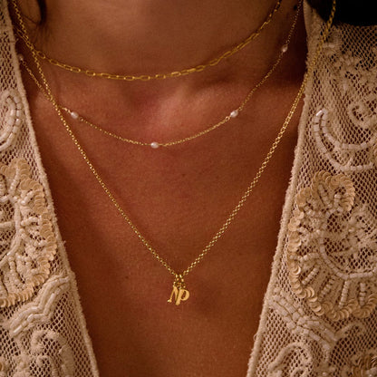 Personalised Initial Pendant Necklace 18ct Gold Plate