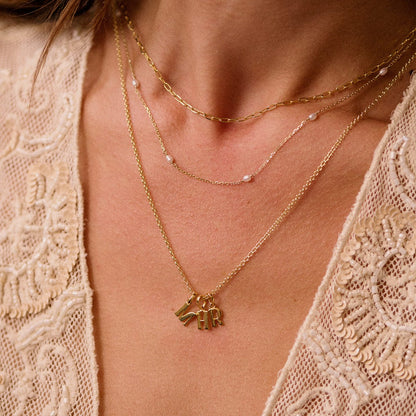 Personalised Initial Pendant Necklace 18ct Gold Plate