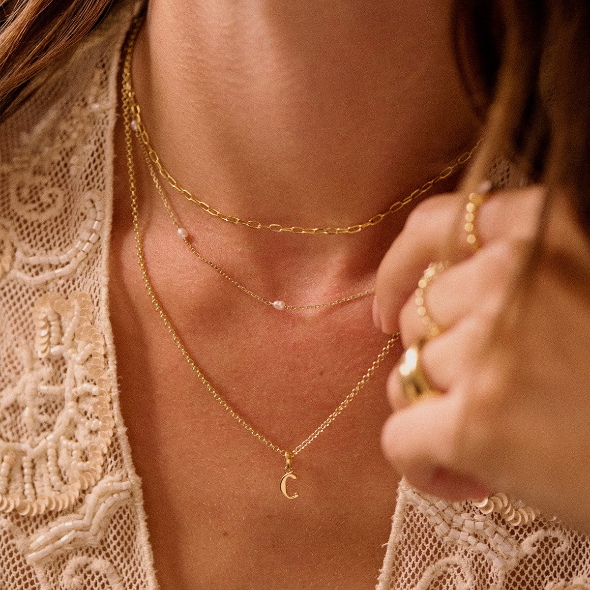 Personalised Initial Pendant Necklace 18ct Gold Plate