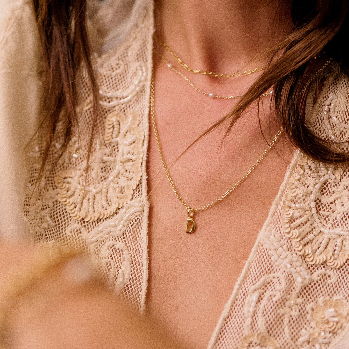 Personalised Initial Pendant Necklace 18ct Gold Plate
