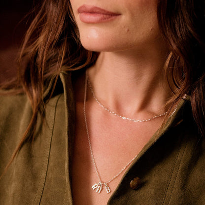 Personalised Initial Pendant Necklace Sterling Silver
