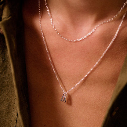 Personalised Initial Pendant Necklace Sterling Silver