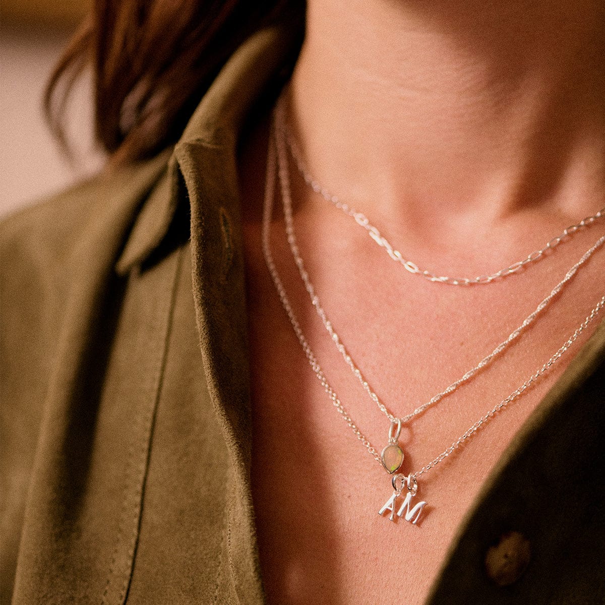 Personalised Initial Pendant Necklace Sterling Silver
