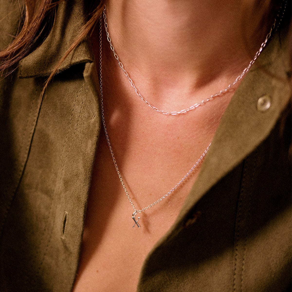 Personalised Initial Pendant Necklace Sterling Silver