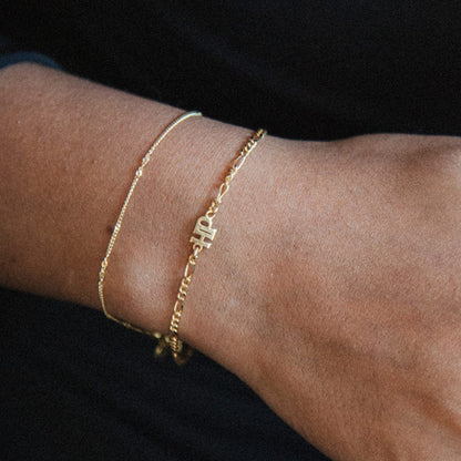 Personalised Initials Bracelet 18ct Gold Plate