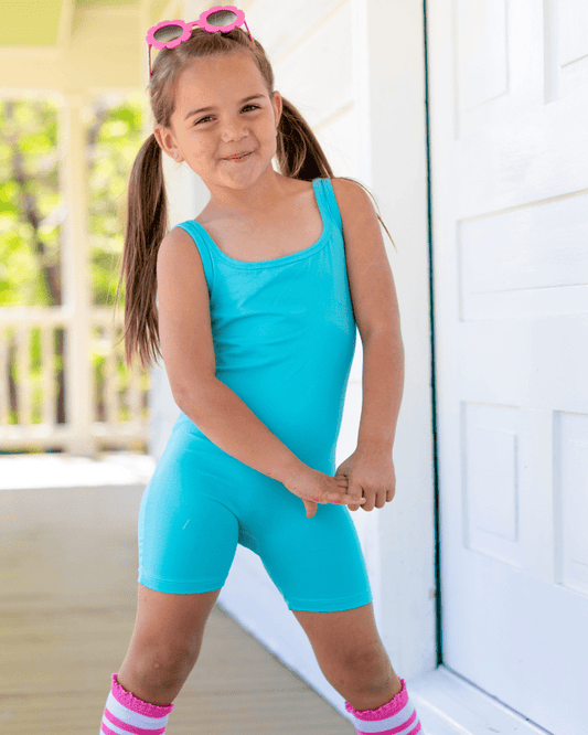 Piper Square Neck Bikeshort Romper - Mint Mist