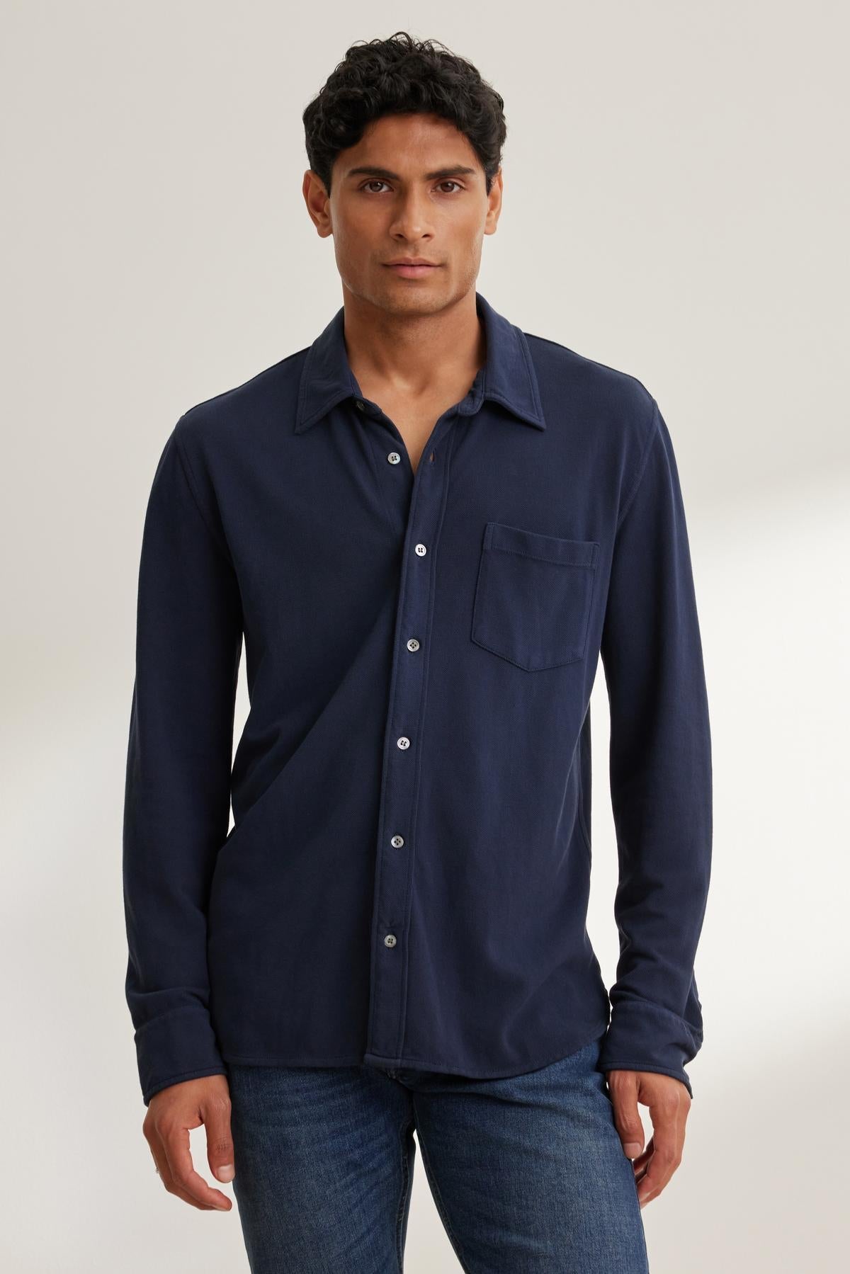 GIORGIO PIQUE BUTTON-UP SHIRT