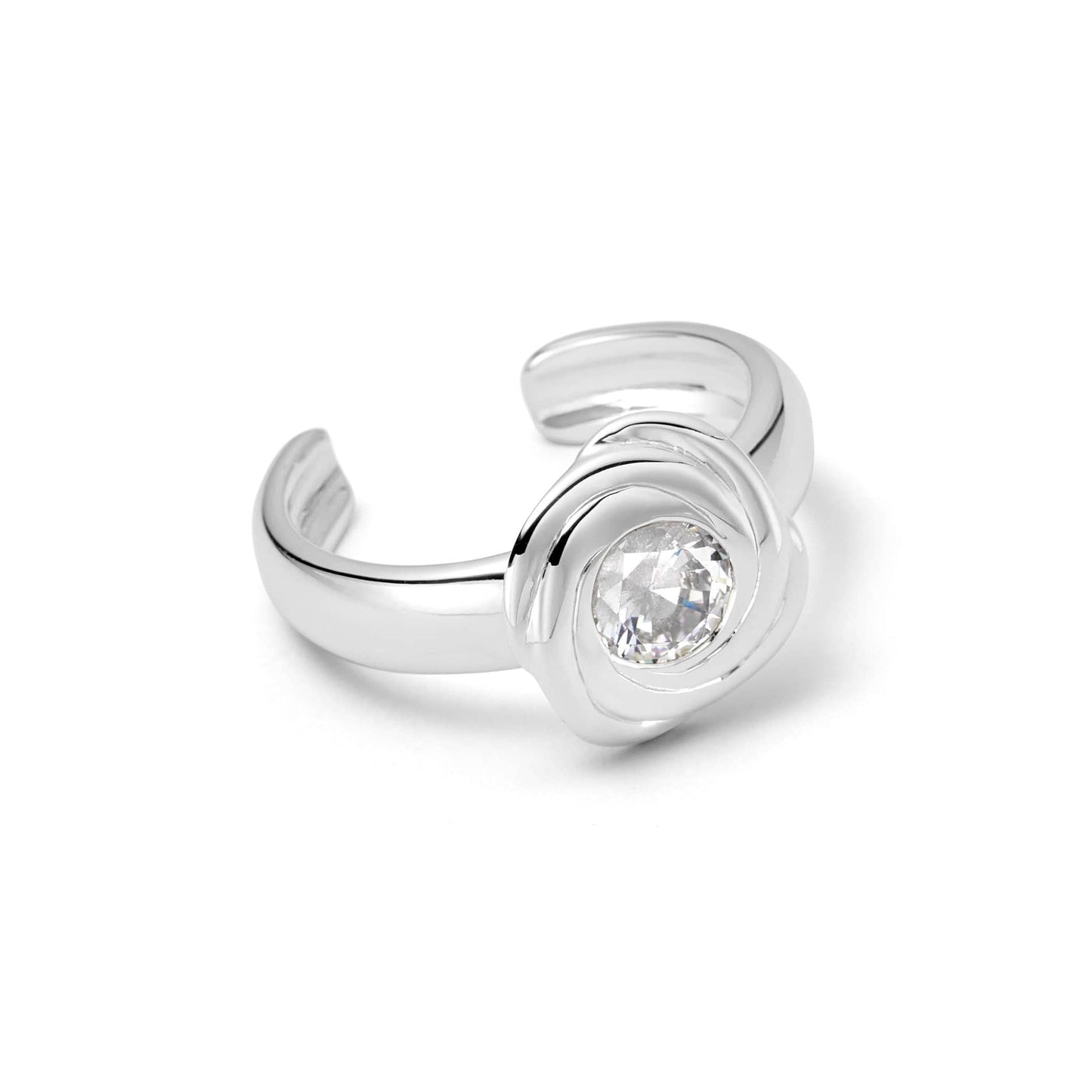 Polly Crystal Knot Toe Ring Silver Plate